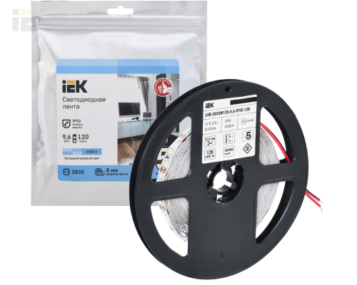 LSR1-2-120-20-3-05 | Лента светодиодная 5м LSR-2835W120-9,6-IP20-12В | IEK