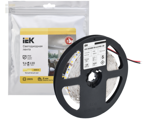 LSR1-1-120-20-3-05 | Лента светодиодная 5м LSR-2835WW120-9,6-IP20-12В | IEK
