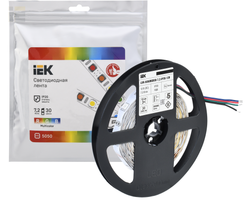 LSR2-3-030-20-3-05 | Лента светодиодная 5м LSR-5050RGB30-7,2-IP20-12В | IEK