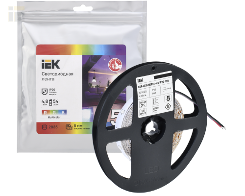 LSR1-3-054-20-3-05 | Лента светодиодная 5м LSR-2835RGB54-4,8-IP20-12В | IEK