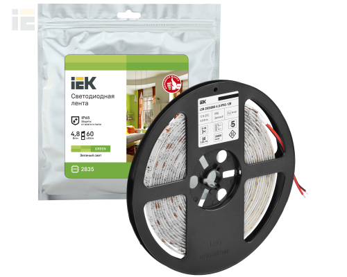 LSR1-5-060-65-3-05 | Лента светодиодная 5м LSR-2835G60-4,8-IP65-12В | IEK