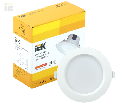 LDVO0-1701-09-3000-K01 | Светильник светодиодный ДВО 1701 круг 9Вт 3000K IP40 белый | IEK