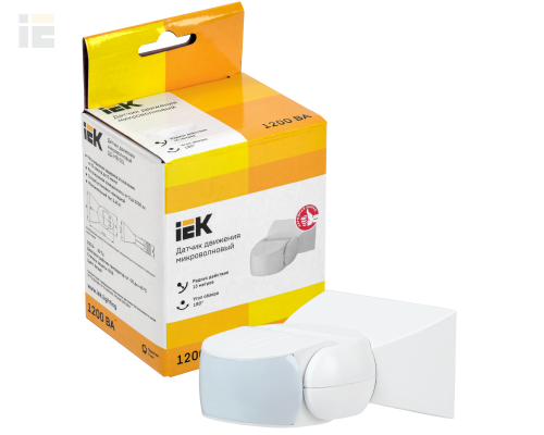 LDD11-501MB-1200-001 | Датчик движения ДД-МВ501 1200Вт 180град 15м IP65 белый | IEK